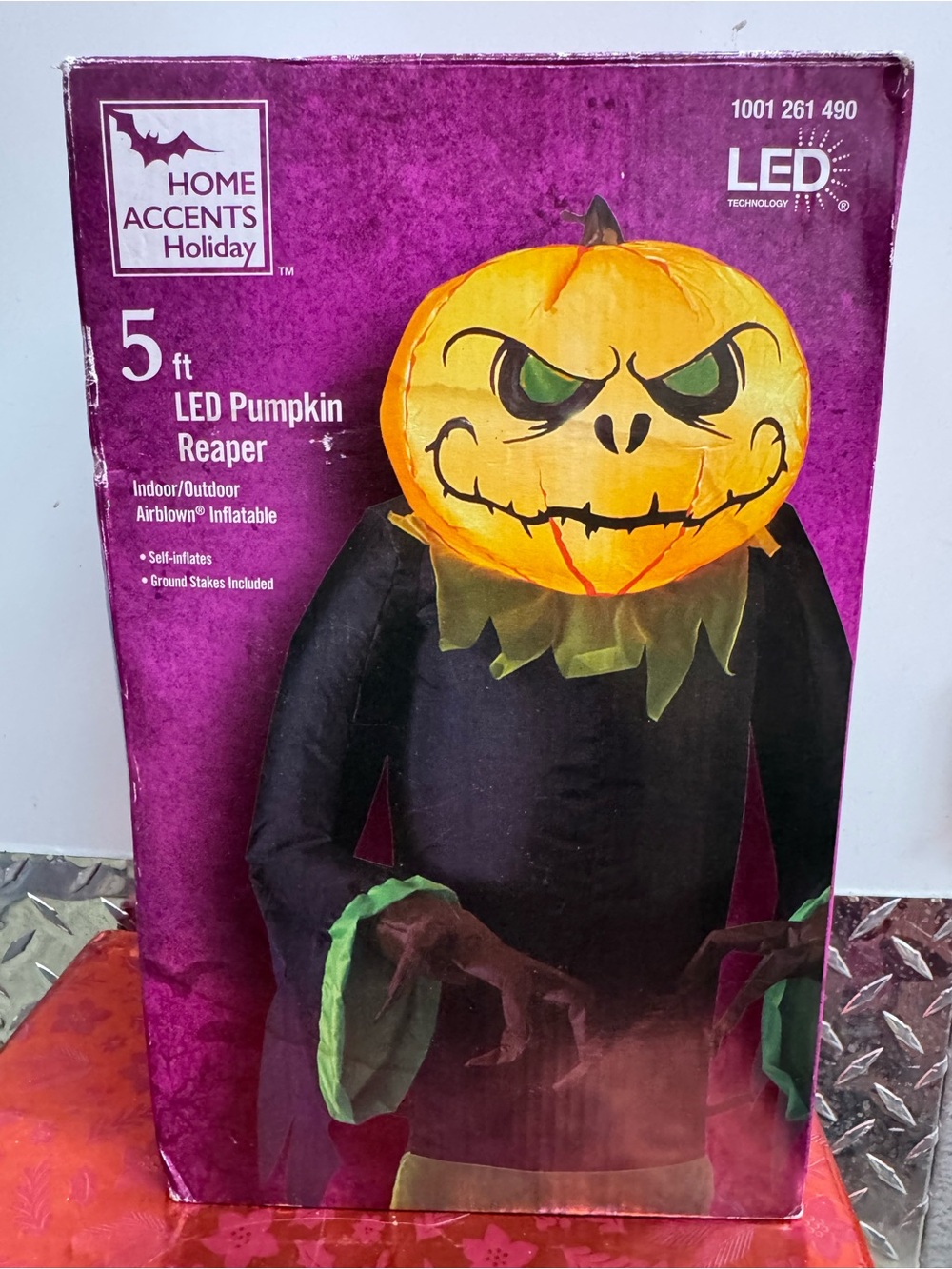 Home Accents Holiday 5 ft LED Pumpkin Reaper Inflatable